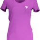 Chic Purple Round Neckline Logo Tee