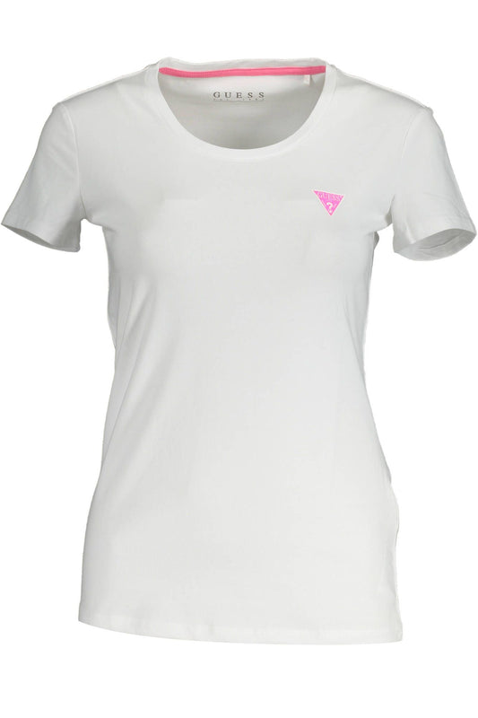 Chic White Logo Tee with Elegant Print