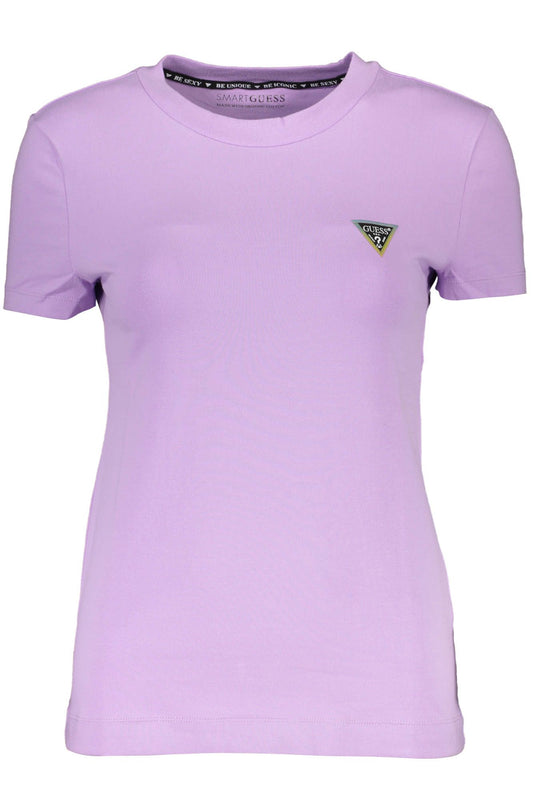 Chic Purple Crew Neck Logo Tee