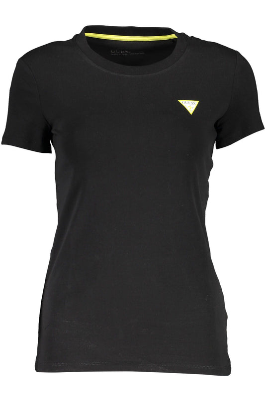 Black Cotton Women T-Shirt