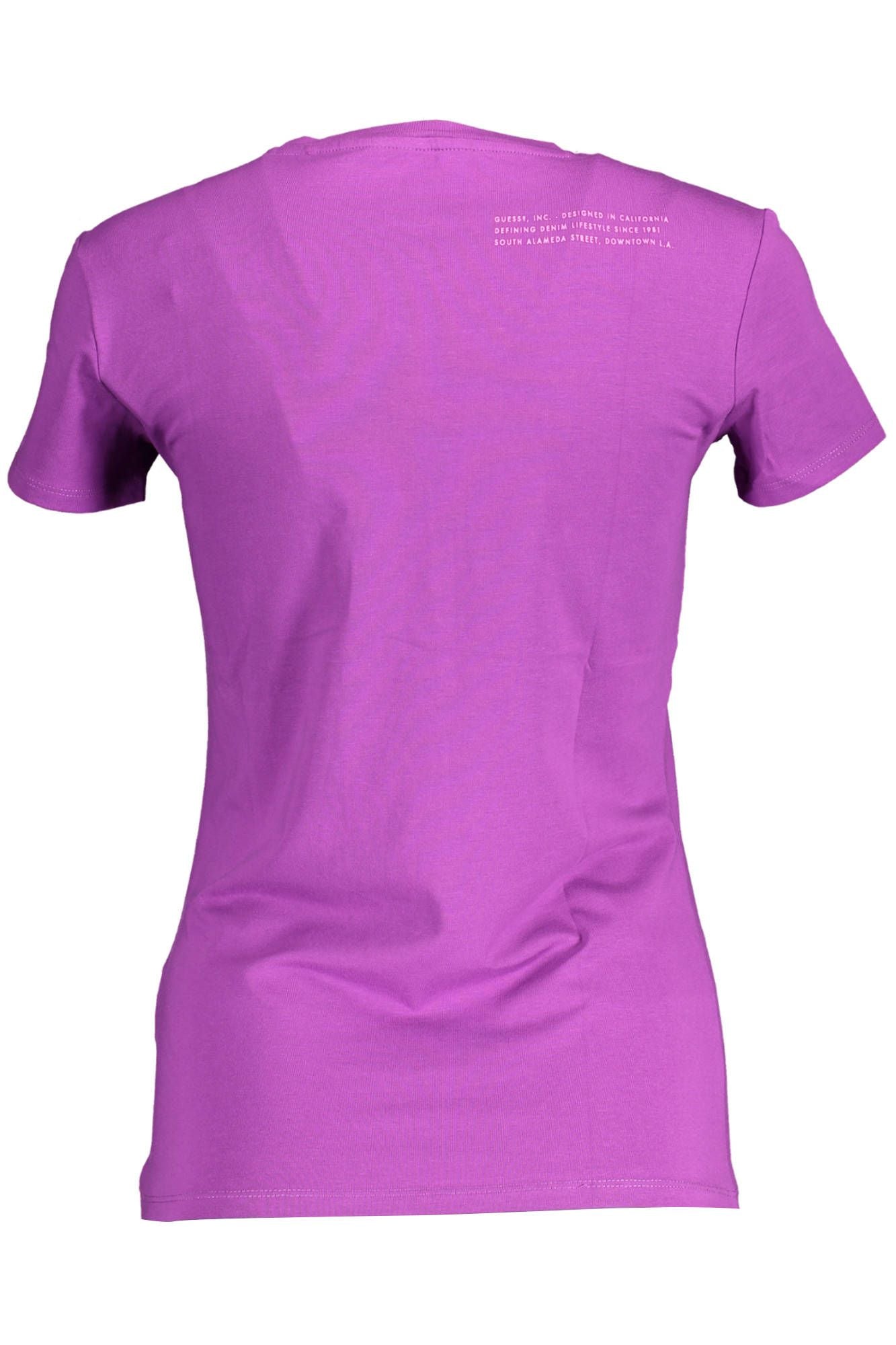 Chic Purple Round Neckline Logo Tee