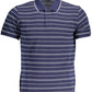 Blue Cotton Men Polo