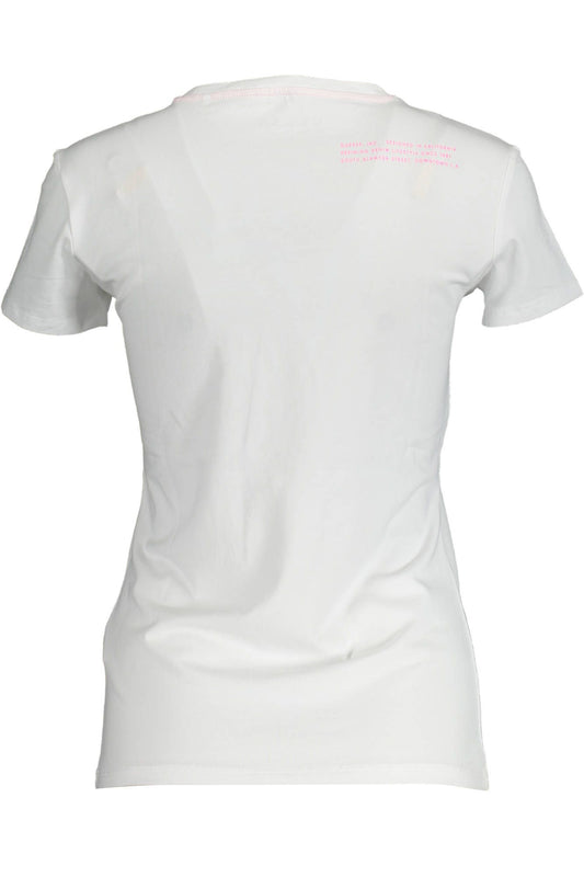 Chic White Logo Tee with Elegant Print