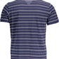 Blue Cotton Men Polo