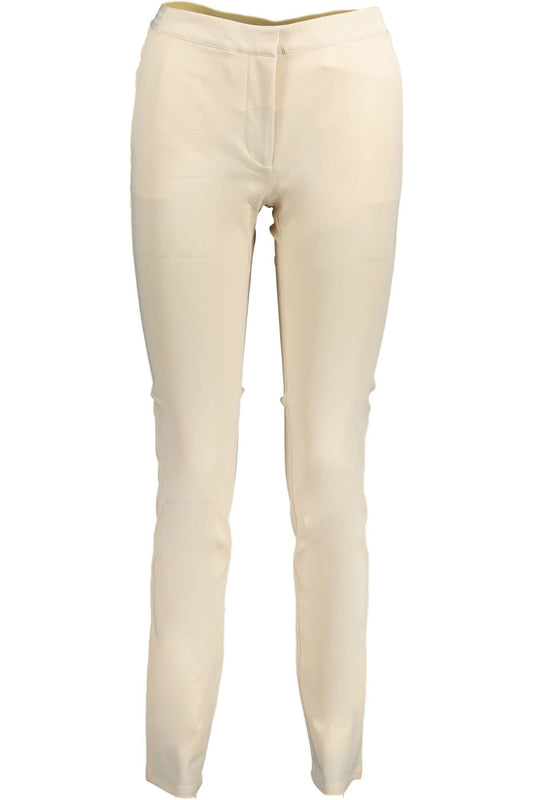 Beige Cotton Women Pant