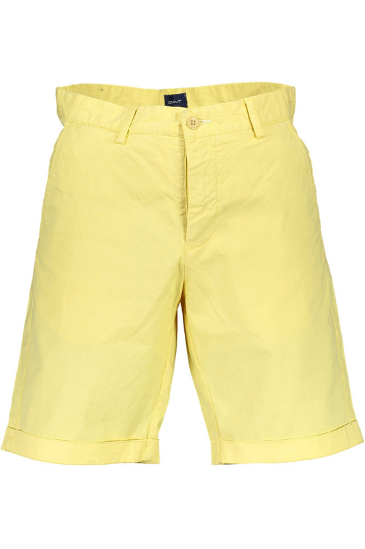 Yellow Cotton Men Bermuda