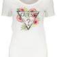 Chic Guess White Cotton Tee with Stylish Print