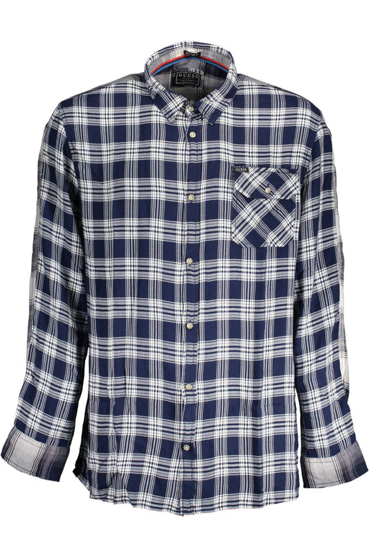 Blue Viscose Men Shirt