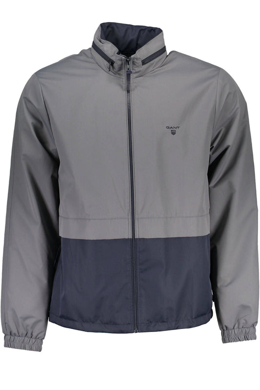 Gray Polyester Men Jacket