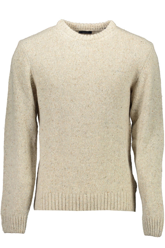 Beige Wool Men Sweater