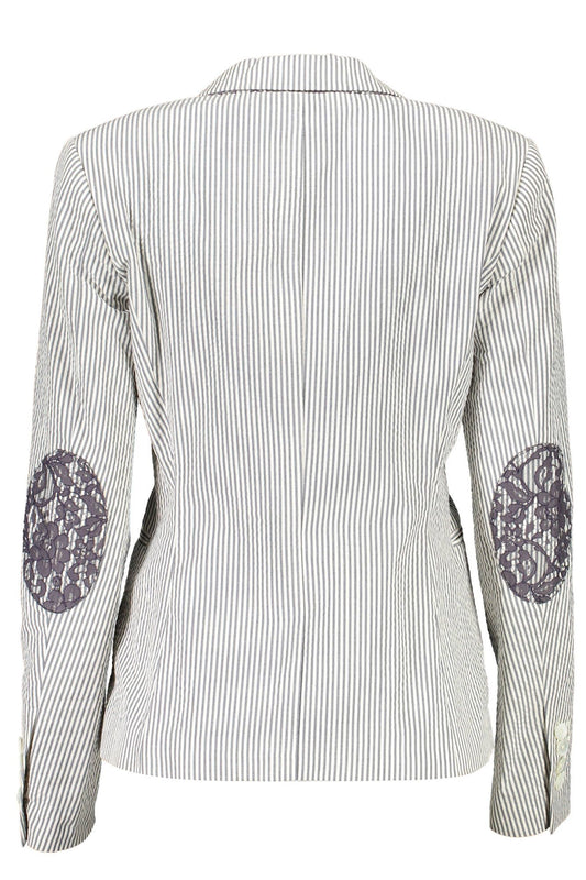 Blue Cotton Women Jacket
