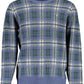 Blue Cotton Men Sweater
