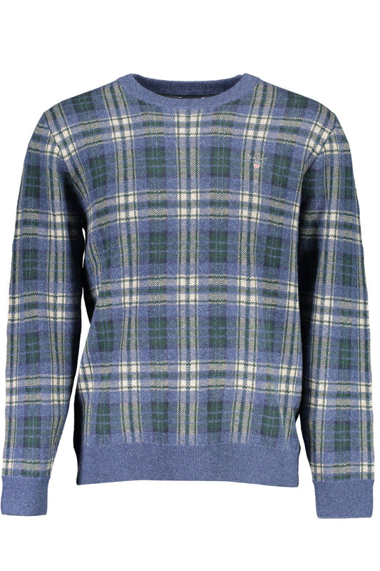 Blue Cotton Men Sweater