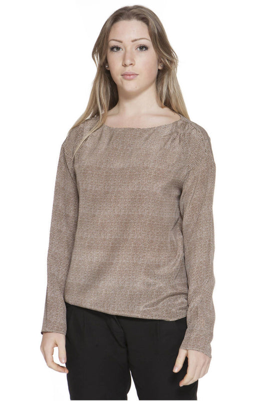 Brown Silk Women T-Shirt