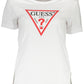 Chic White Logo Print Crew Neck Tee