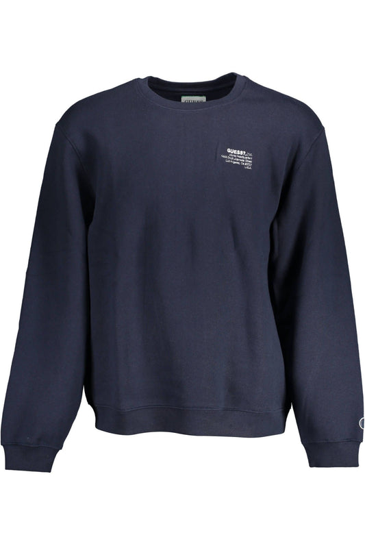 Blue Cotton Men Sweater