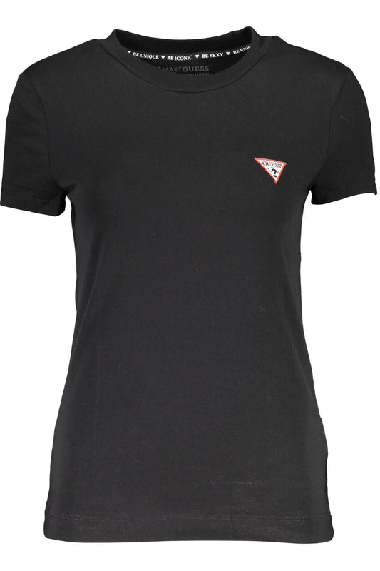 Elegant Black Cotton Crew Neck Tee