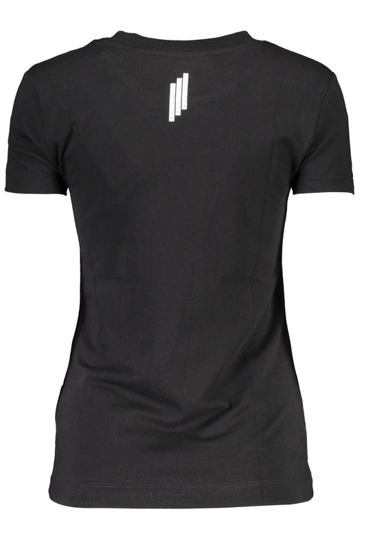 Elegant Black Cotton Crew Neck Tee