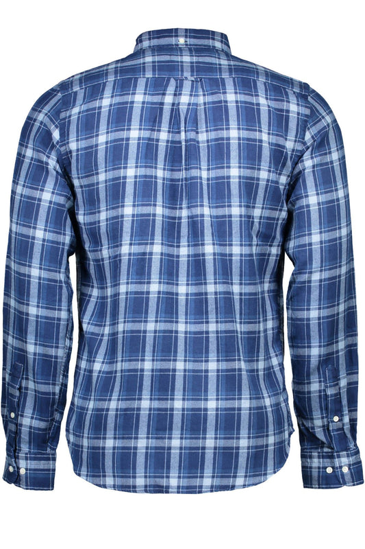 Blue Cotton Men Shirt