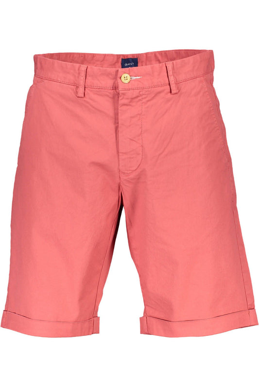 Red Cotton Men Bermuda
