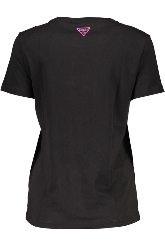 Chic Black Embroidered Logo Tee