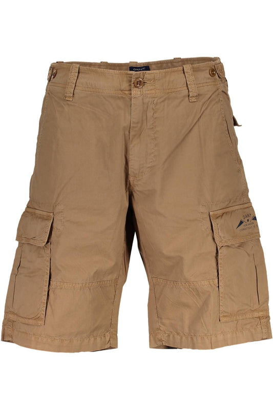 Brown Cotton Men Bermuda