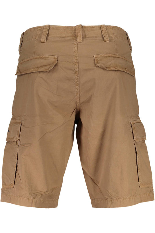 Brown Cotton Men Bermuda