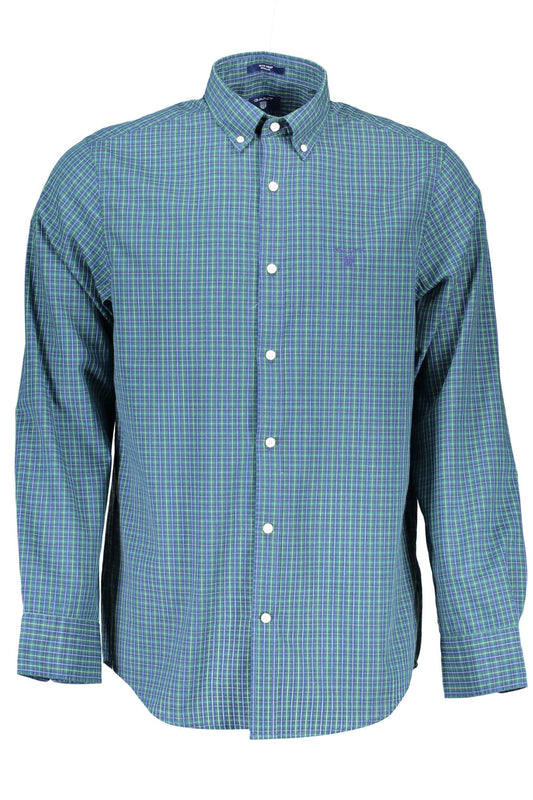 Blue Cotton Men Shirt