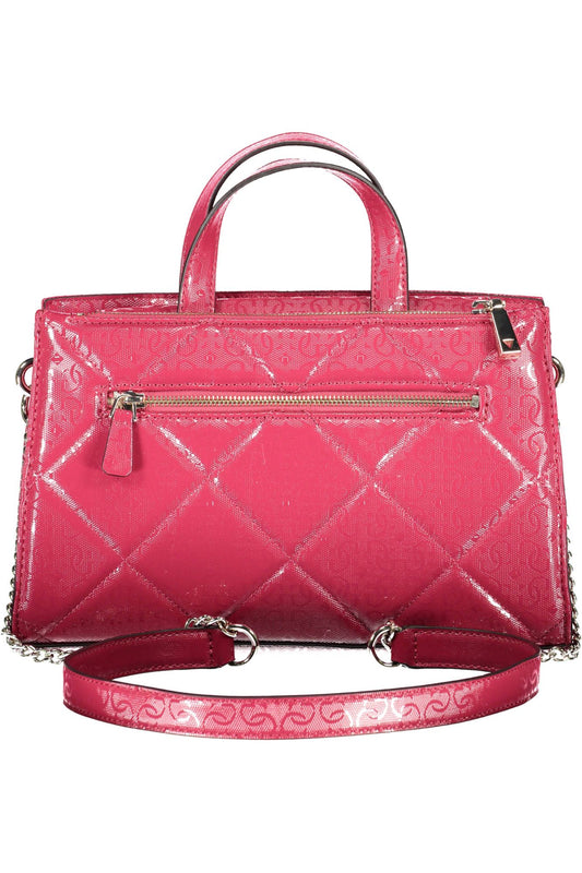 Pink Polyurethane Women Handbag