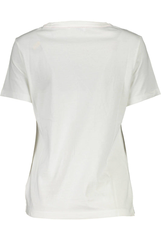 White Cotton Women T-Shirt