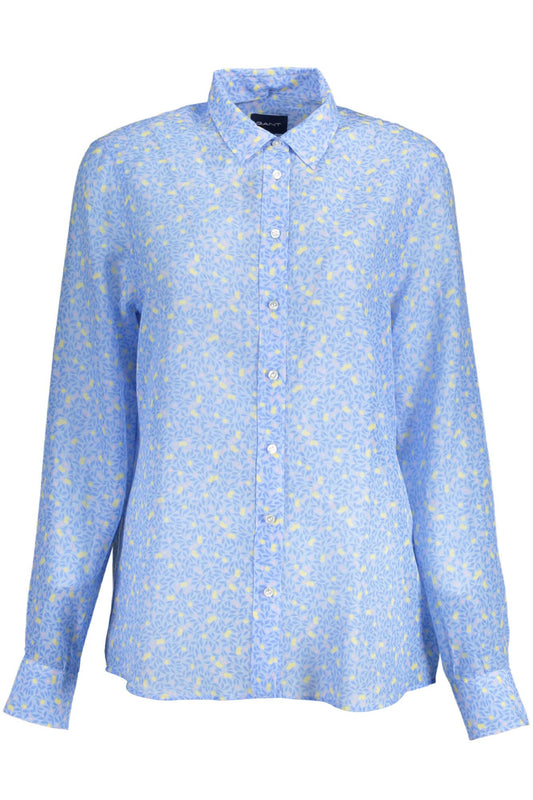 Light Blue Cotton Women Shirt