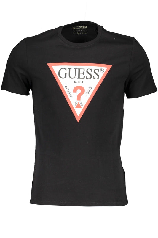 Black Cotton Men T-Shirt
