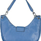Blue Polyurethane Women Handbag