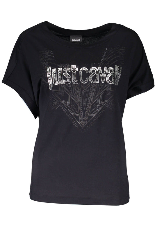 Black Polyester Women T-Shirt