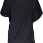 Black Polyester Women T-Shirt