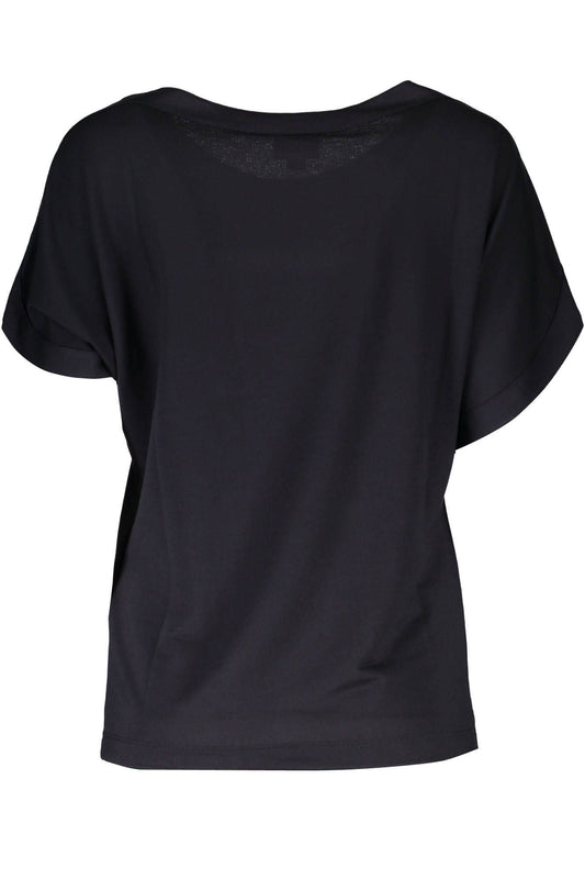 Black Polyester Women T-Shirt