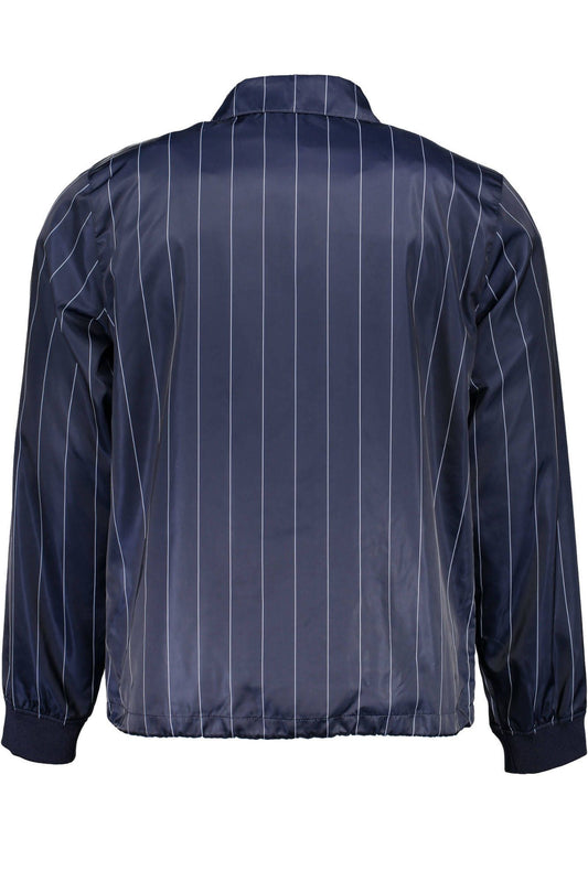 Blue Polyester Men Jacket