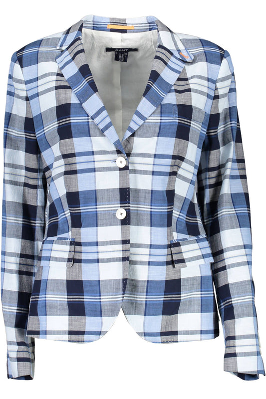 Light Blue Cotton Women Jacket