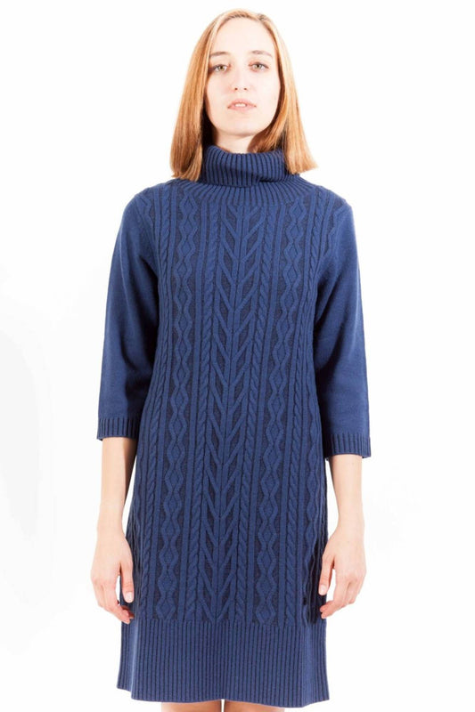 Blue Wool Women Dress
