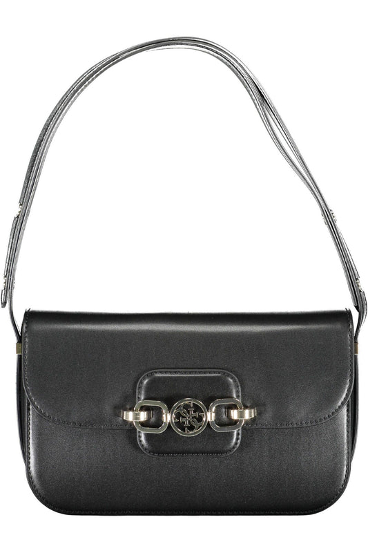 Black Polyurethane Women Handbag