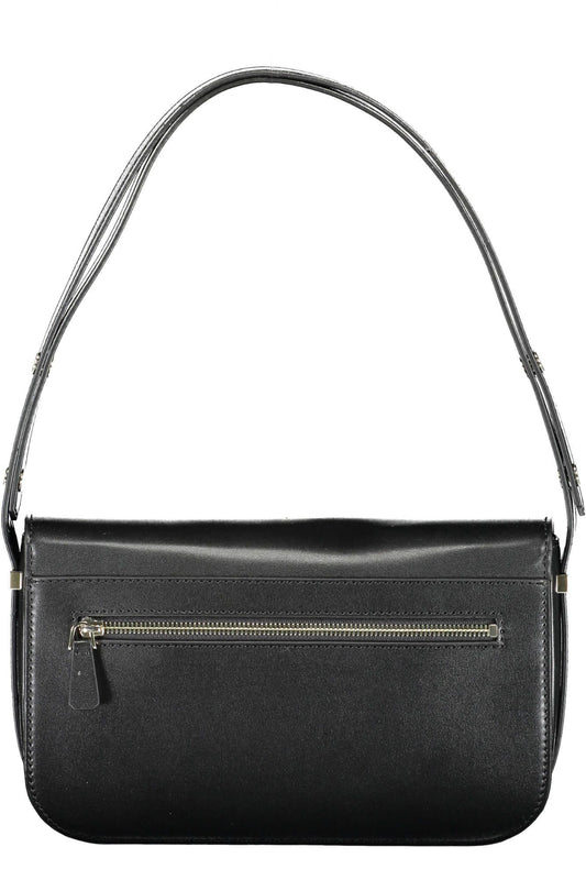Black Polyurethane Women Handbag