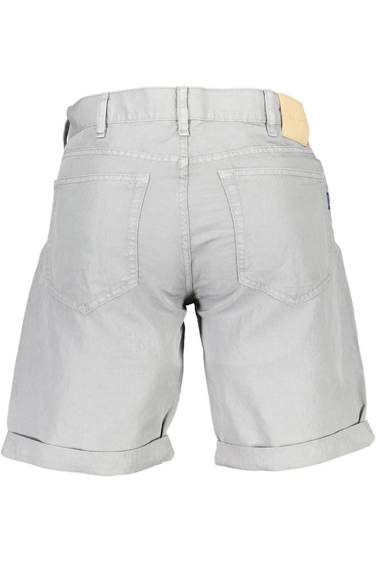 Gray Cotton Men Bermuda Pant
