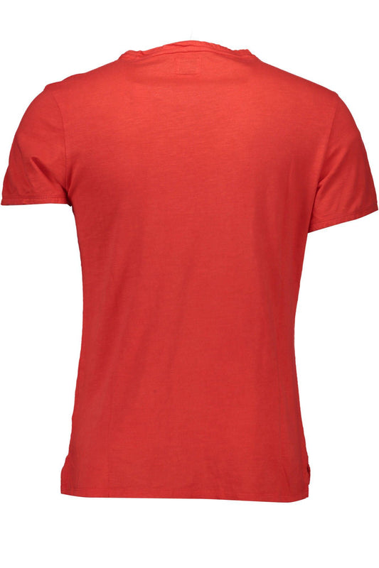 Red Cotton Men T-Shirt