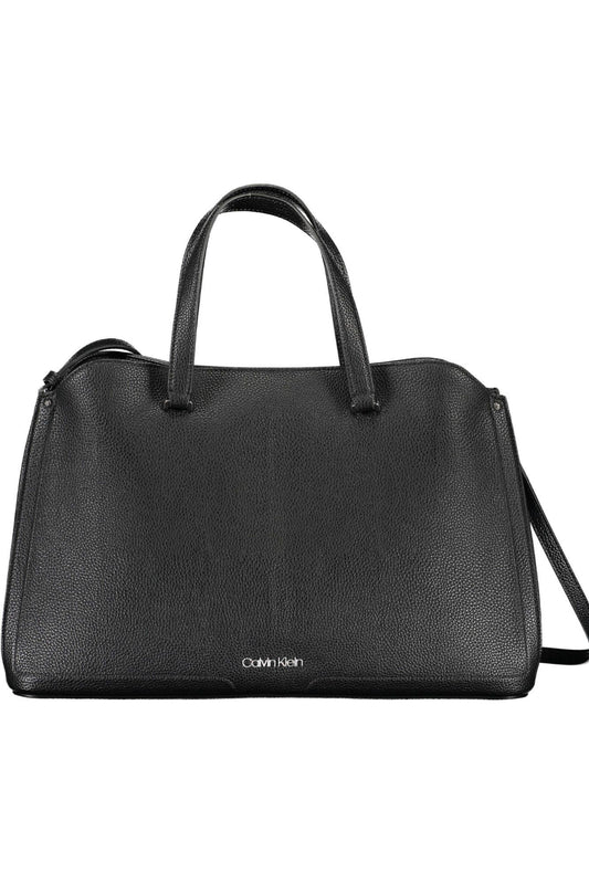 Black Polyurethane Women Handbag