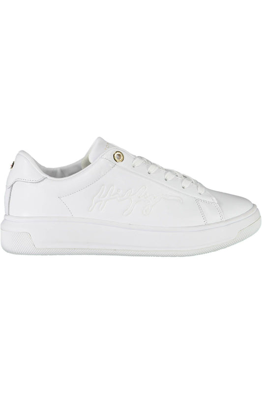 White Polyester Women Sneaker