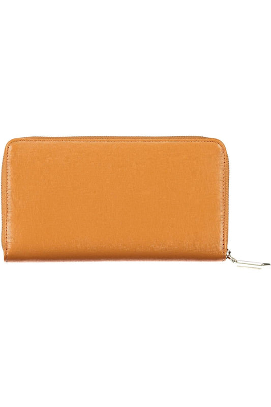 Brown Polyurethane Women Wallet