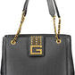 Black Polyurethane Women Handbag