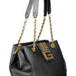 Black Polyurethane Women Handbag