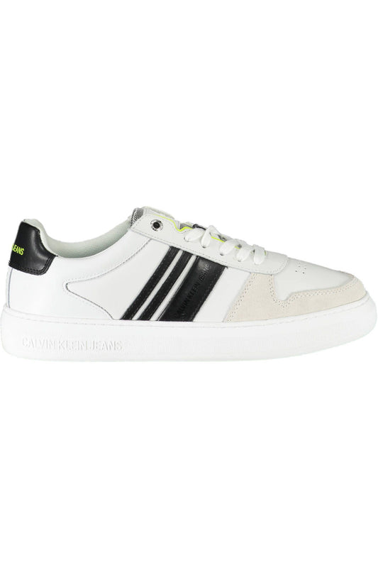 White Polyester Men Sneaker