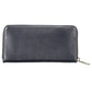 "Blue Leather Women Wallet with Multiple Compartments"